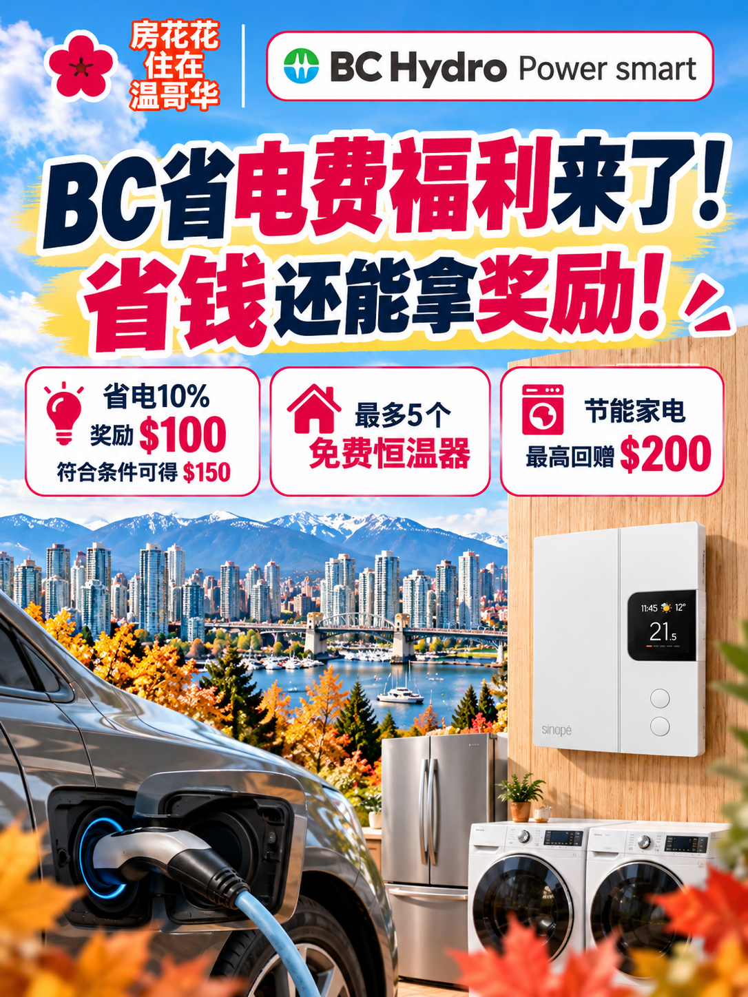 BC省电费福利来了！最高$200回赠！