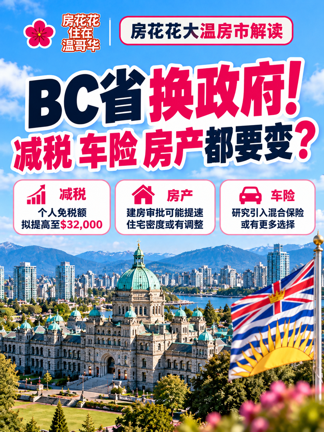 BC省换政府！减税车险房产都要变？